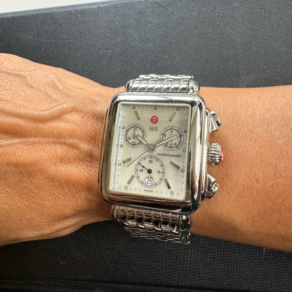 Michele Deco stainless steel watch